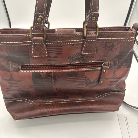 b.o.c.  LEATHER AMERICANA  BROWN LEATHER BAG HAND & SHOULDER STRAP MEDIUM - Picture 6 of 16